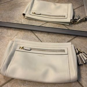 Coach leather clutch - cream color